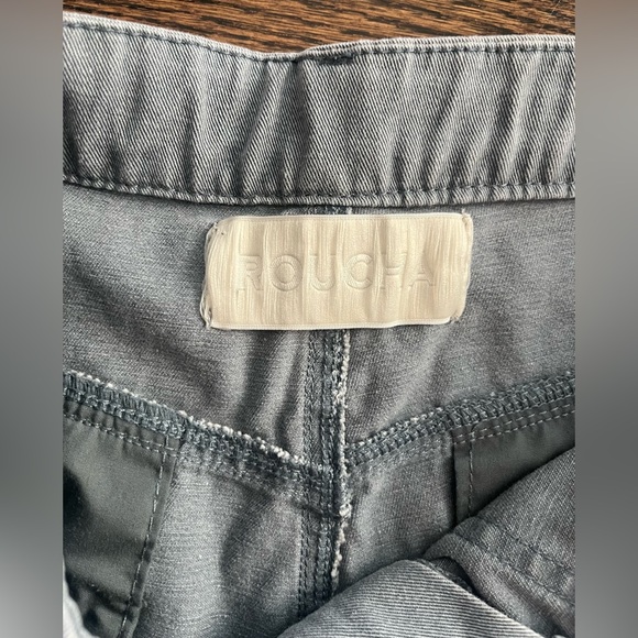 ROUCHA women’s high waisted utility pants jeans Sz. 32 cotton, blue wide leg - Picture 3 of 7